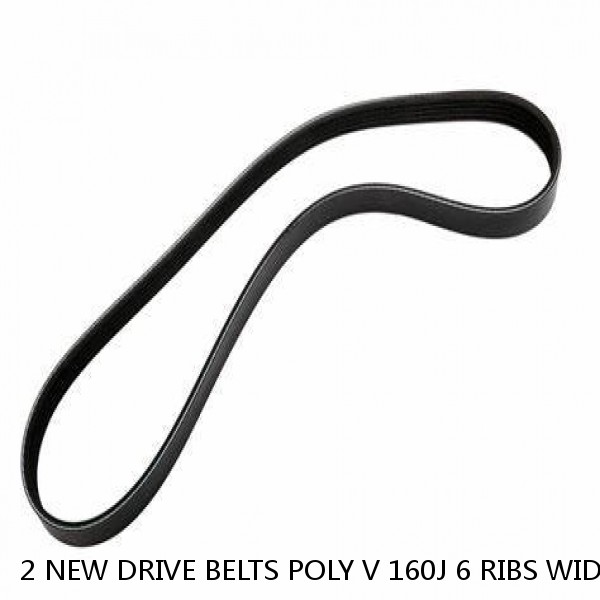 2 NEW DRIVE BELTS POLY V 160J 6 RIBS WIDE MICRO V BELTS #1 small image